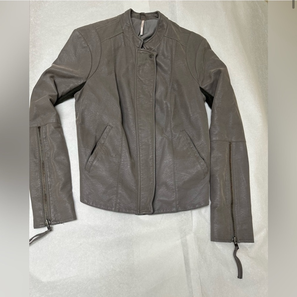 Gray Suede Moto Jacket - Picture 2 of 5
